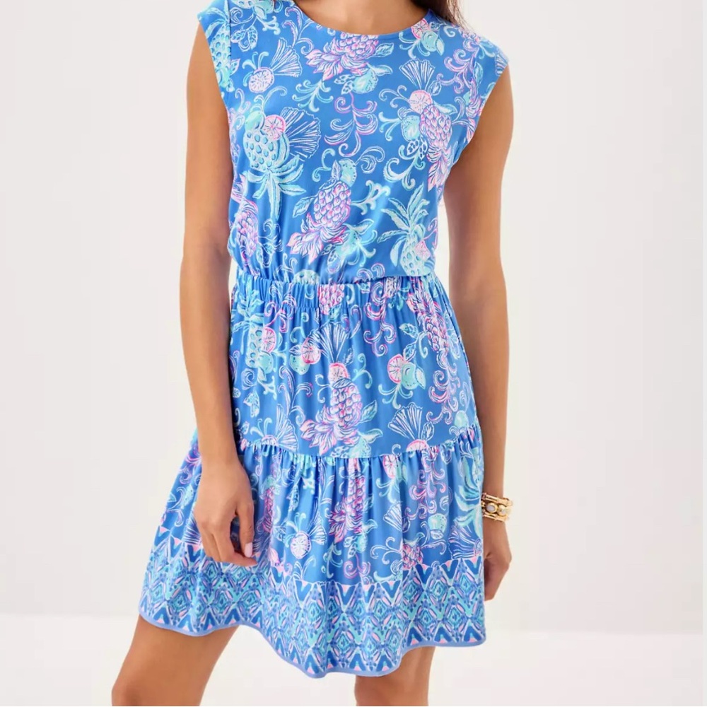 Lilly Pulitzer Blue and Pink Floral Dress